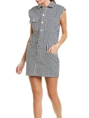 Current/Elliott Striped Sleeveless Dress - Black & White